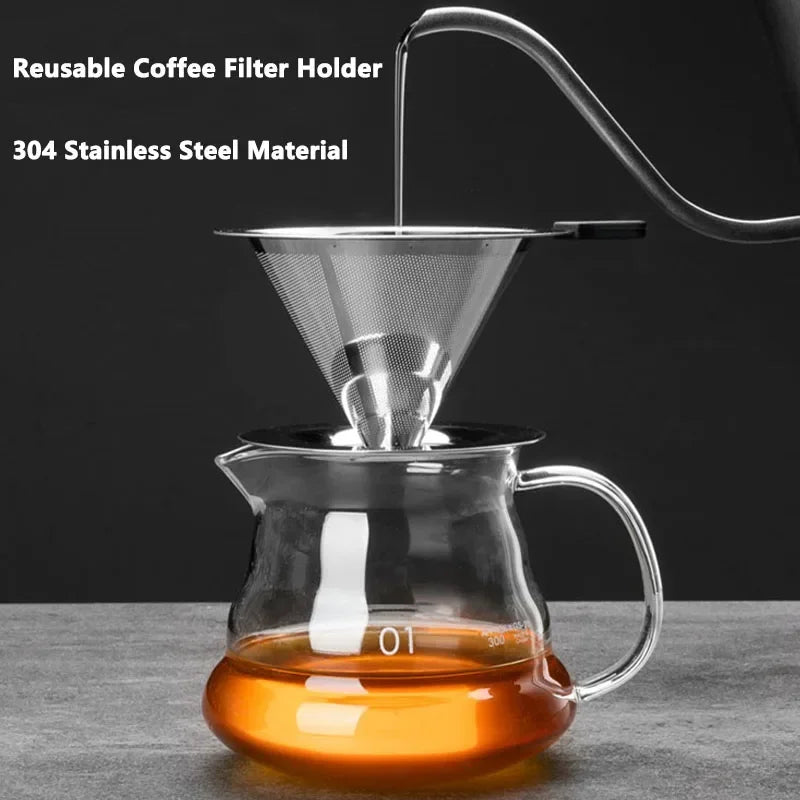 Coffee Filter - Stainless Steel, Reusable, Pour Over - Coffee Dripper